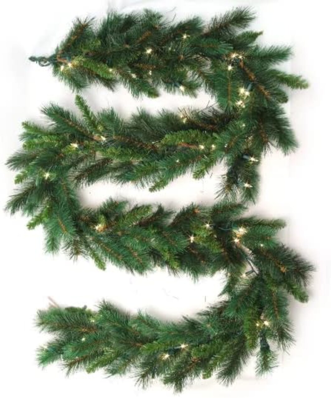 9ft Pre-Lit Artificial Majestic Pine Garland - 160 Realistic Tips, 100 White Plug-In Lights, Ideal for Holiday, Home & Event Decor - All-Season Use - 2024 Christmas Collection, Floral Home by Artificial Flowers